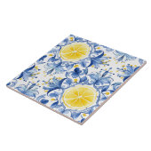 Majolika, blaue Fliesen, sizilianische Fliesen, Ke Fliese (Seite)