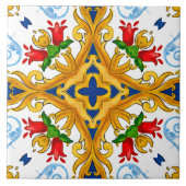 Majolika, mediterrane Fliesen, Fliese (Vorderseite)