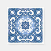 Majolika, mediterrane Fliesen, Serviette (Vorderseite)