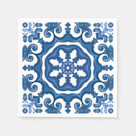 Majolika, mediterrane Fliesen, Serviette