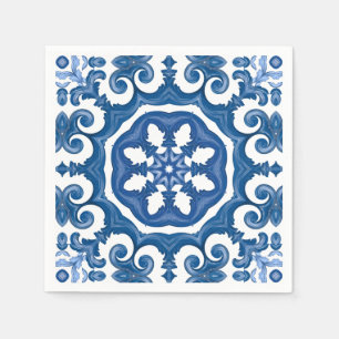 Majolika, mediterrane Fliesen, Serviette