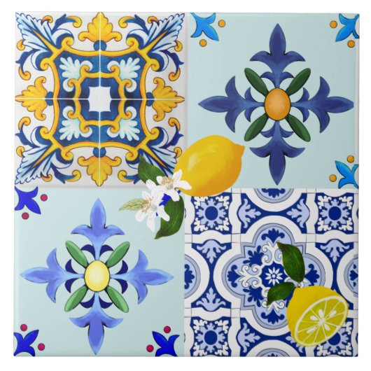 Majolika, mediterraner Stil Fliese (Vorderseite)