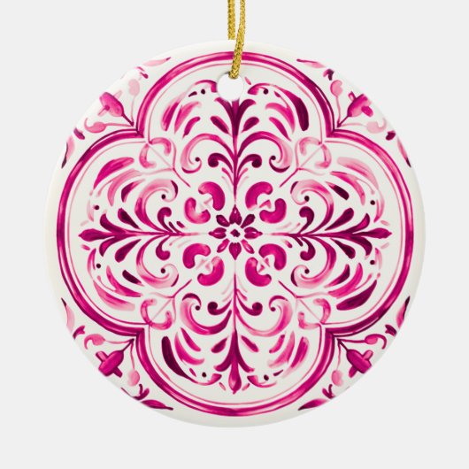 Majolika-Rose Keramik Ornament (Vorne)