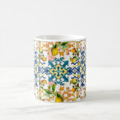 Majolika, sizilianische Fliesen, Zitronen Zitrusfr Kaffeetasse (Mittel)