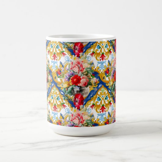 Majolika, sizilianischer Stil, Blume Kaffeetasse (Mittel)