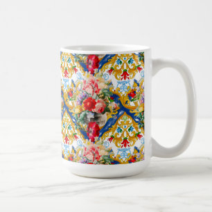 Majolika, sizilianischer Stil, Blume Kaffeetasse