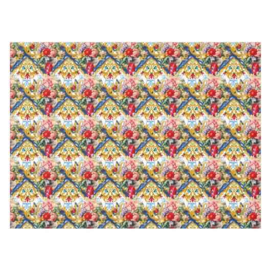 Majolika, sizilianischer Stil, Blume Tischdecke (Vorderseite (Horizontal))
