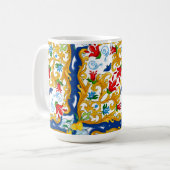 Majolika, sizilianischer Stil, Zitronen Kaffeetasse (Vorderseite Links)