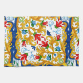 Majolika, sizilianischer Stil, Zitronen-Schürze Geschirrtuch (Horizontal)