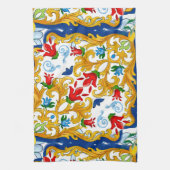 Majolika, sizilianischer Stil, Zitronen-Schürze Geschirrtuch (Vertikal)