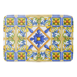 Majolika, Spanische Kachel, mediterran   Badematte