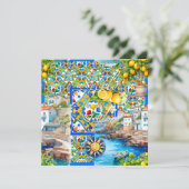 Majolika, Zitrone, sizilianische Fliesen, (Stehend Vorderseite)