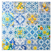 Majolika, Zitrone, sizilianische Fliesen, Fliese (Vorderseite)