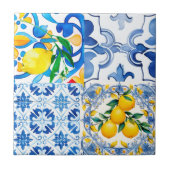 Majolika, Zitrone, sizilianische Fliesen, Fliese (Vorderseite)