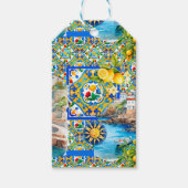 Majolika, Zitrone, sizilianische Fliesen, Geschenkanhänger (Vorderseite)