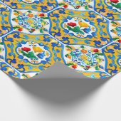 Majolika, Zitrone, sizilianische Fliesen, Geschenkpapier (Ecke)