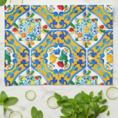 Majolika, Zitrone, sizilianische Fliesen, Geschirrtuch (Gefaltet)