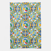 Majolika, Zitrone, sizilianische Fliesen, Geschirrtuch (Vertikal)