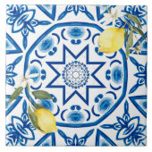 Majolika, Zitrone, sizilianische Fliesen, Keramik Fliese (Vorderseite)