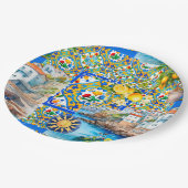 Majolika, Zitrone, sizilianische Fliesen, Pappteller (Schrägansicht)