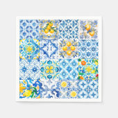 Majolika, Zitrone, sizilianische Fliesen, Serviette (Vorderseite)