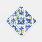 Majolika, Zitrone, sizilianische Fliesen, Serviette (Ecke)