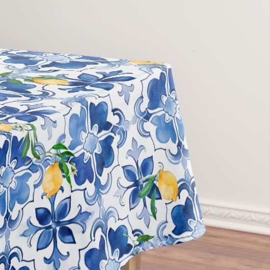 Majolika, Zitrone, sizilianische Fliesen, Tischdecke (Beispiel)