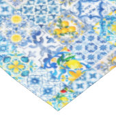 Majolika, Zitrone, sizilianische Fliesen, Tischdecke (Schrägansicht)