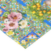 Majolika, Zitrone, sizilianische Fliesen, Tischdecke (Schrägansicht)