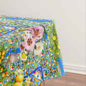 Majolika, Zitrone, sizilianische Fliesen, Tischdecke (Beispiel)