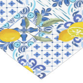 Majolika, Zitronen, mediterrane Kacheln Kurzer Tischläufer (Ecke)