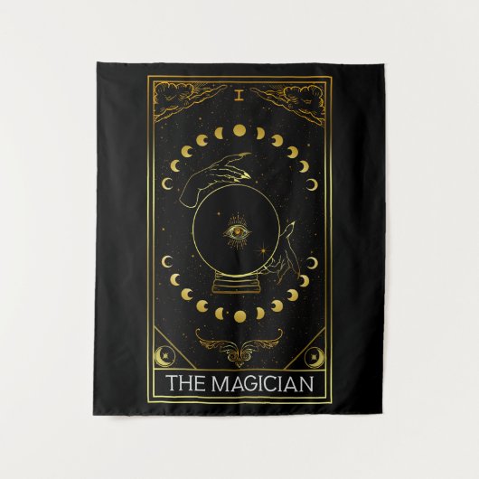 Major Arcana Magician Tarot Card  Wandteppich (Vorderseite)