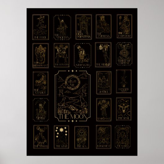 Major Arcana Tarot - Mit dem Mond Poster (Vorne)