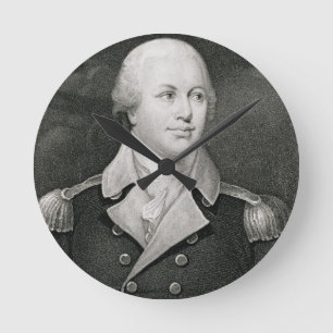 Major General Nathaniel Greene (1742-86), engraved Runde Wanduhr