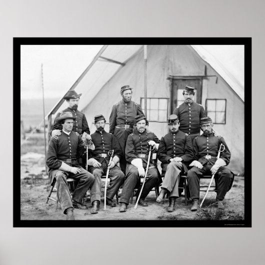 Major H.W. Sawyer und Mitarbeiter im Camp Stoneman Poster (Vorne)