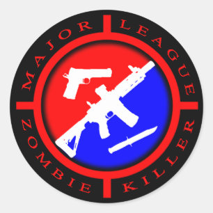 Major League Zombie Killer - Waffen Runder Aufkleber