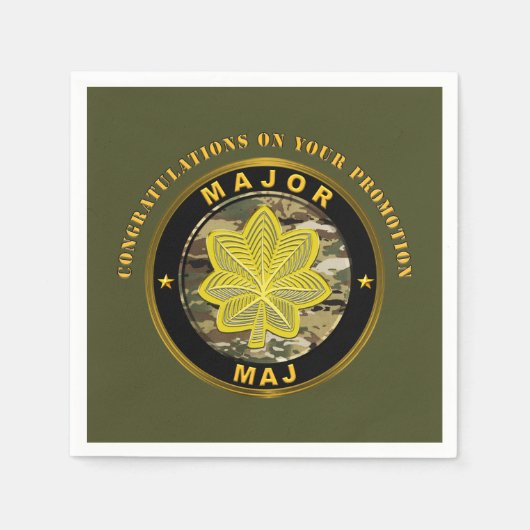 Major MAJ Beförderung Serviette (Vorderseite)