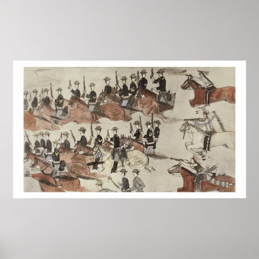 Major Marcus Reno's retreat before the Indian coun Poster (Vorne)