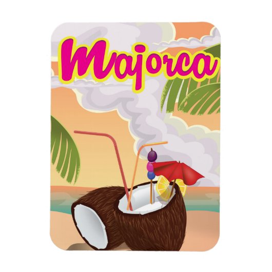 Majorca Vintage Reiseplakat. Magnet (Vertikal)