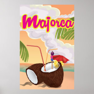 Majorca Vintage Reiseplakat. Poster