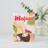 Majorca Vintage Reiseplakat. Postkarte (Stehend Vorderseite)