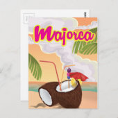 Majorca Vintage Reiseplakat. Postkarte (Vorne/Hinten)