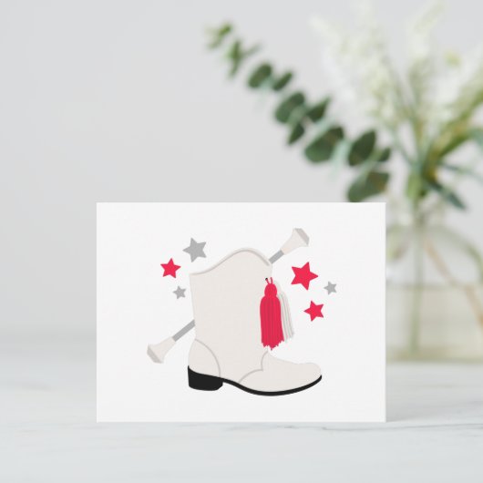 Majorette Boot Postkarte (Stehend Vorderseite)