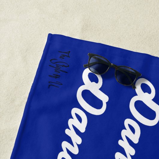 Majorette/Dancer Beach Handtuch (blau weiß) (Beispiel)