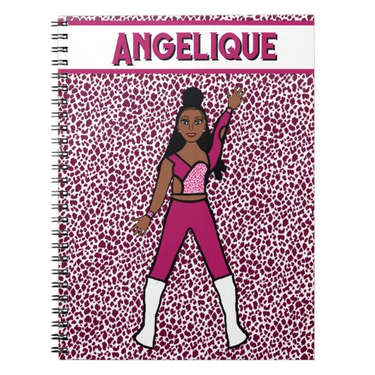 Majorette Dancer Berry Leopard Notebook Notizblock (Vorderseite)
