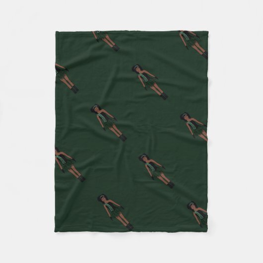 Majorette/Dancer Fleece Blanket Black & Forest (Vorderseite)