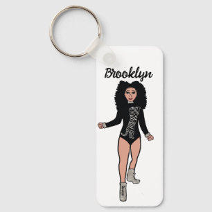 Majorette/Dancer Schlüsselanhänger Black Silver Ti