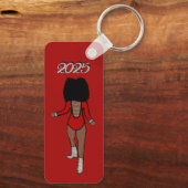 Majorette/Dancer Schlüsselanhänger Red Silver Tige (Rückseite)