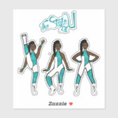 Majorette / Dancer Stickers Aqua Jumpsuit A Aufkleber (Blatt)