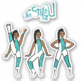 Majorette / Dancer Stickers Aqua Jumpsuit B Aufkleber